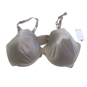 NWT IZOD Womens Underwire Lingerie Satin Full Coverage T-Shirt Bra Gray 42DD